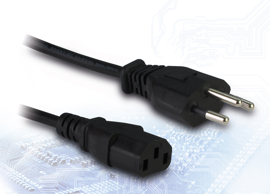 Power cord, IEC13, CH, 1.8m