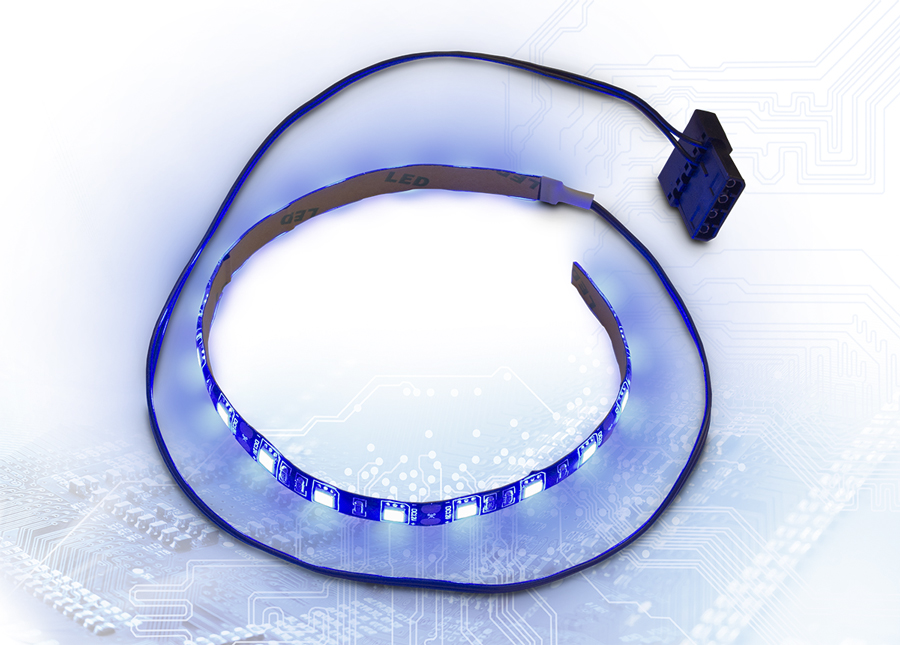 LED strip 30cm, Molex, blue LEDs